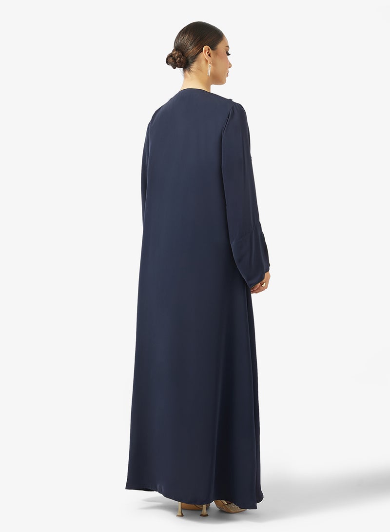 hayas closet Abaya with piping details - Image 2